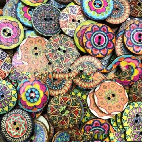 400PCS 2 Hole 15/20mm 25mm Wooden Buttons Sewing Diy Crafts Scrapbooking Round Wood Button for Clothes Coat Handmade Accessories
