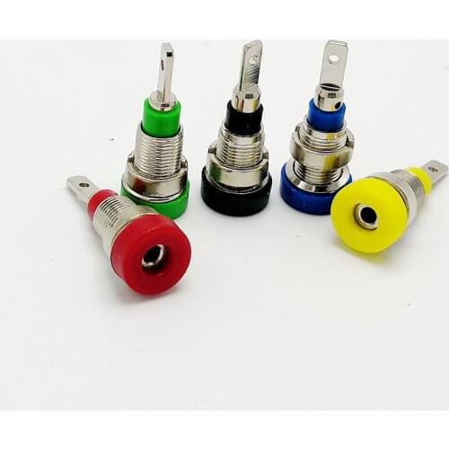 5 colour 2mm banana socket female Connector for Panel mounting Flat solder joint 10pcs