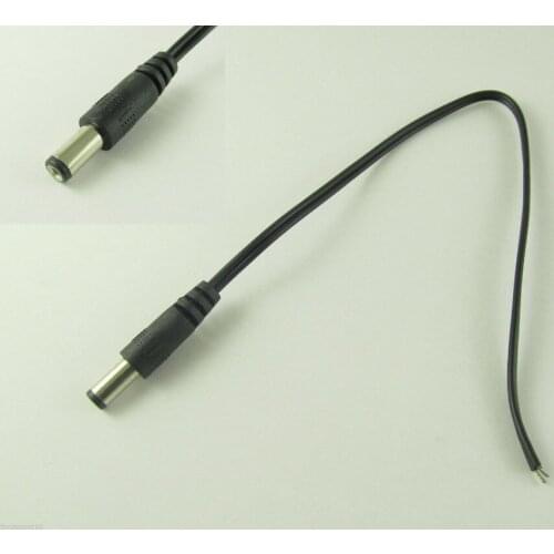 5pcs CCTV Surveillance Camera DC Power Supply 5.5mm x 2.1mm Male Plug Cable 1FT
