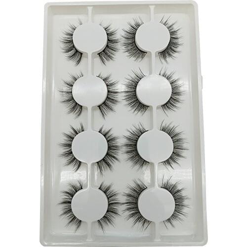 8 pairs of supernatural simulation false eyelashes crossover soft thick and plain style realistic daily multi-layered eyelashes