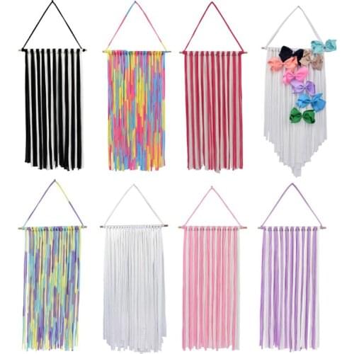 Girls' Hair Bows Storage Belt Barrette Hairband Organizer Kids Rainbow Color Hair Clips Hair Holder DIY Hair Accessories