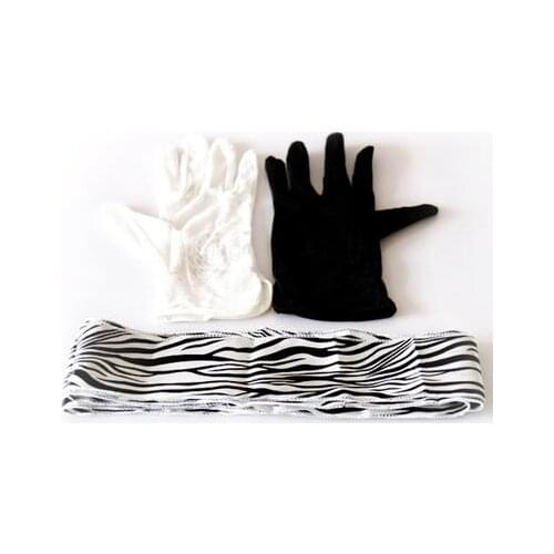 Free Shipping! Black And White Gloves To Streamer,Ultra-Thin Silk Scarf,Stage Magic,Magic Props,Fun,Magic Show,Classic