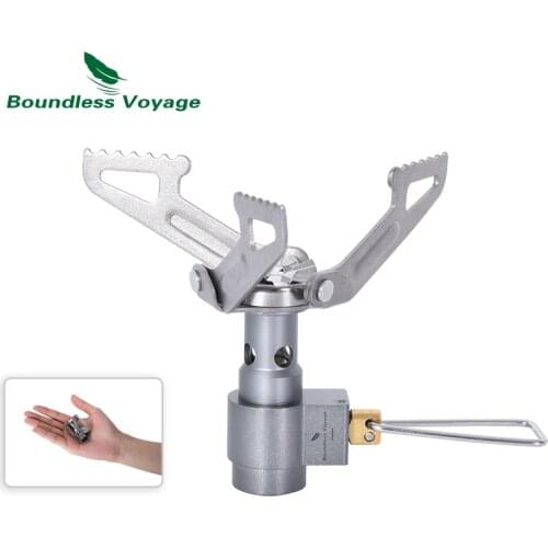 Boundless Voyage Titanium Gas Stove Outdoor Camping Cooking Ultralight Folding Mini Burner Furnace Ti9009O