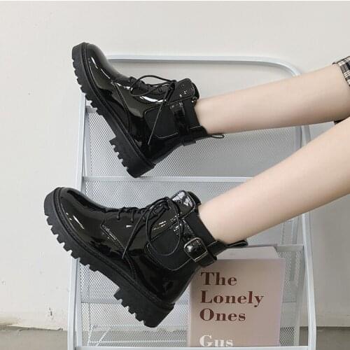 Shoes White Ankle Boots Boots-women Flat Heel Booties Ladies Low Heels booties Lace Up Luxury Designer Round Toe Short 2020