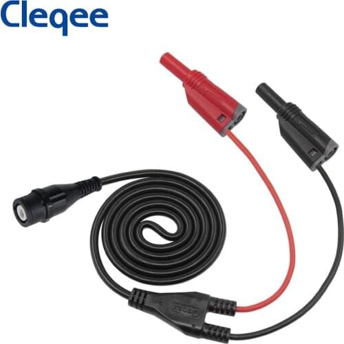 Cleqee P1204 BNC to 4mm Safety Stackable Banana Plug Oscilloscope Coaxial Cable Insulated BNC Male Plug Test Lead 120CM 500V/5A