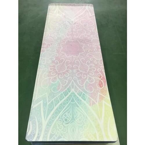 Color flowers pattern suede skin Natural Rubber eco-friendly slip-resistant Hot Yoga best yoga mat Fitness rubber mat