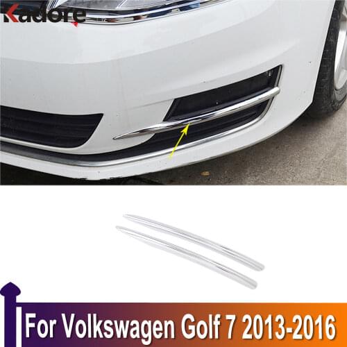For Volkswagen Golf 7 2013 2014 2015 2016 ABS Chrome Front Fog Lamp Eyebrow Decoration Eyelid Foglight Trim Car Accessories
