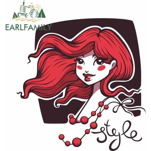 EARLFAMILY 13cm x 12.7cm For Cute Cartoon Girl Motorcycle Car Stickers Waterproof Decal Personality Graphics For JDM SUV RV