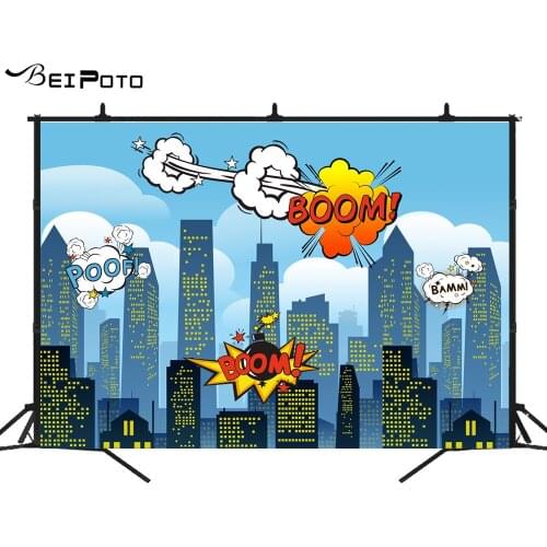 BEIPOTO Superhero backdrop for photography photo background birthday party decoration baby shower photo booth props