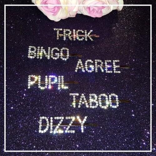 Hot Fashion Hair Accessories Blingbling Word Hair Clips Rhinestone Letters Hair Slide Crystal Bobby Pins Wholesale