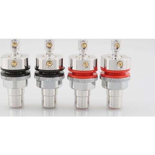 Hi End Viborg RC102R Pure Copper Rhodium Plated RCA Socket Screw Locking RCA Female Socket Hifi