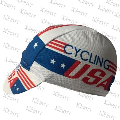 Classic Retro USA Polyester/Fleece Cycling Caps White Blue Red Quick Drying Men And Women Wear Road Bike Hats