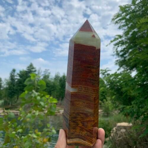 Beautiful natural Afghanistan jade tower as gift wholesale for home decor