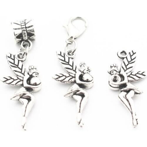 Mix3 12pcs/lot Alloy Elfin Dangle Charms Lobster Clasp Hanging Charm For Bracelet&Pendant Floating Charms Jewelry