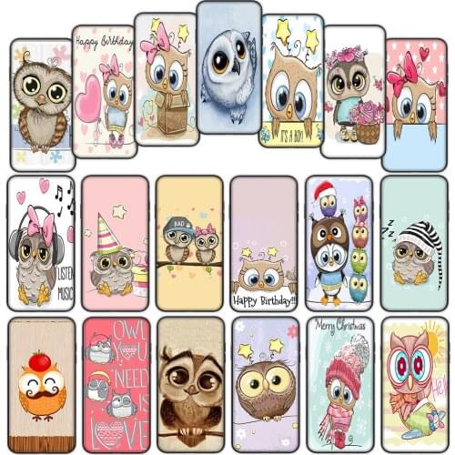 Cute Owl Cartoon Soft Cover Case for Xiaomi Mi Note 10 Ultra A1 A2 Lite A3 Pro Max Pocophone F1