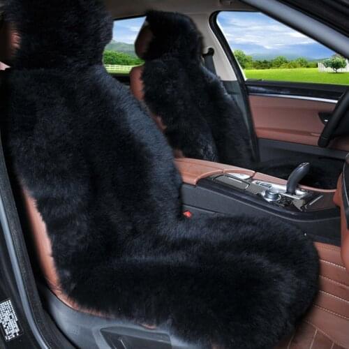 O SHI CAR Winter Wool Seat Cover 100% Australian Sheepskin Plush Cushion Warm And Heated Auto Seat Cover