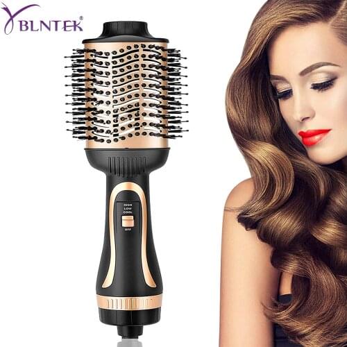 YBLNTEK One Step Hair Dryer Volumizer Hair Dryer Hot Air Brus Straightener Curler Comb Electric Ion Sharon Blow Dryer Brush