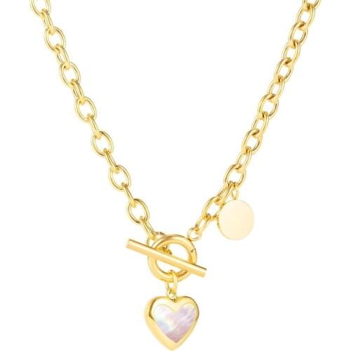 Charm Heart Pendant Necklace for Women Stainless Steel Chain Fashion Jewelry Love Gift Rose Gold Color