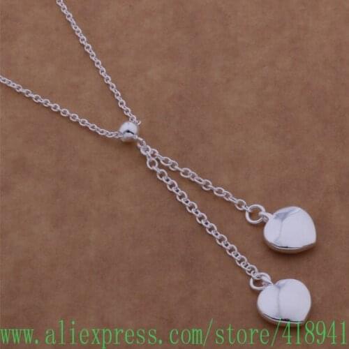 Silver Plated Necklace, Silver Plated fashion jewelry Solid chain of fine love /eszankga bubaklia AN604