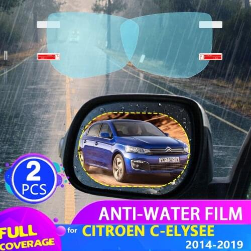 Car Rearview Mirror Film for Citroen C-Elysee C Elysee 2014~2019 Full Cover Anti Fog Rainproof Sticker Accessories 2015 2016