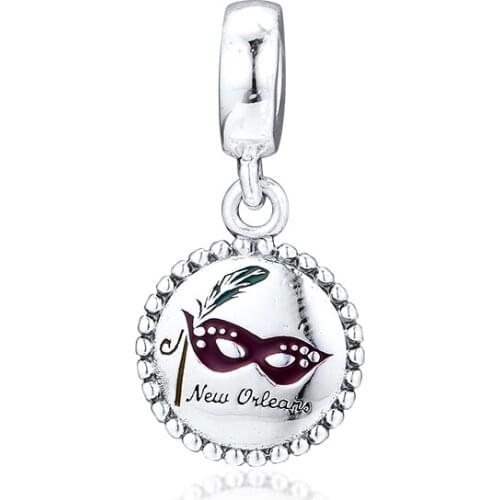 Authentic 925 Sterling Silver Masquerade Dangle Charms Bead Fits Original Bracelets Beads for Jewelry Making kralen