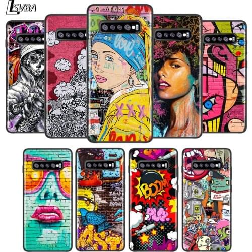 Popular Art Graffiti For Samsung Galaxy Note 20 10 9 8 S21 S10 S10E S9 S8 S7 Ultra Lite Plus Pro Black Soft 5G Phone Case