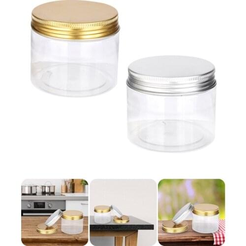 2pcs 30ml Empty Plastic Clear Cosmetic Jars Makeup Container Clear Jar Face Cream Sample Pot Container Home Storage Bottles