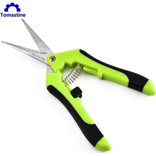 Garden Shearing Pruning Hand Pruner Functional Cutter with Straight Stainless Steel Grape Fruit Pruner Rubber Handle Garden Tool