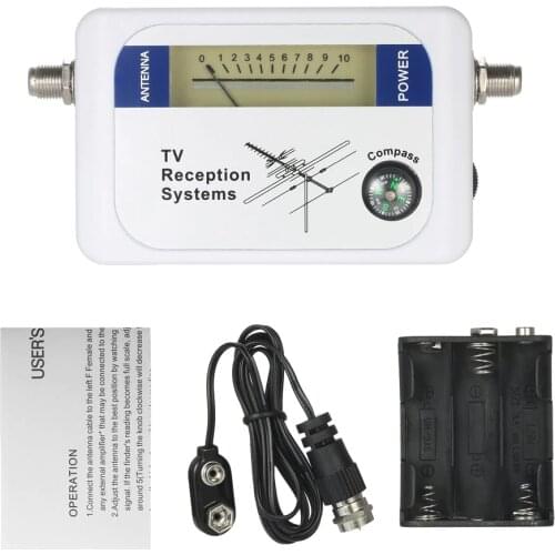 Satellite Finder DVB-T TV Antenna Digital Aerial Terrestrial Signal Strength Meter Pointer Satellite Receiver Satlink Receptor