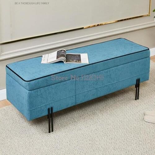 Shoe changing stool household door strip storage box bed tail cabinet rectangular sofa storage stool storage stool can sit