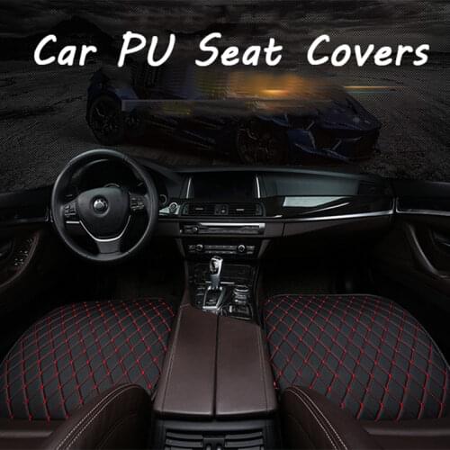 Universal Car Accessories PU Seat Covers Set Auto Seat Cover PU Leather Automobile Chair Pad Cars Front Back Protect Cushion