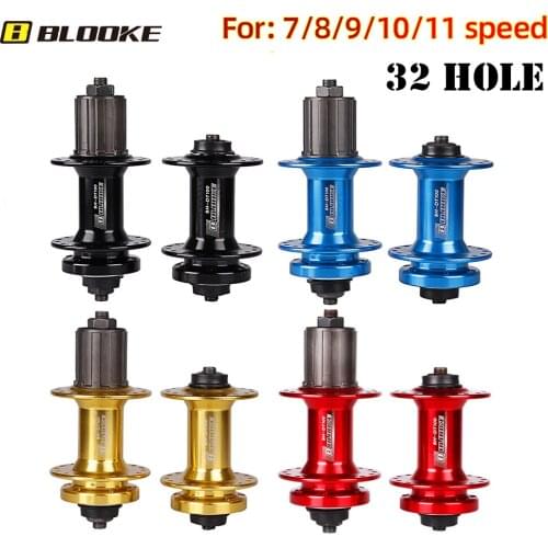 BLOOKE Bicycle Hub 32 Hole DT100 Bearing Disc Brake 7 8 9 10 11 S Speed Front Rear MTB Bike Bushing Quick Release Sleeve Cube