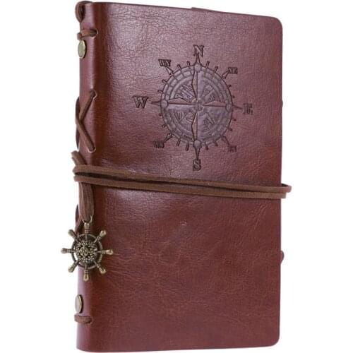Vintage Spiral Notebook Diary Notepad Vintage Pirate Anchors PU Leather Note Book Replaceable Stationery Gift Traveler Journal