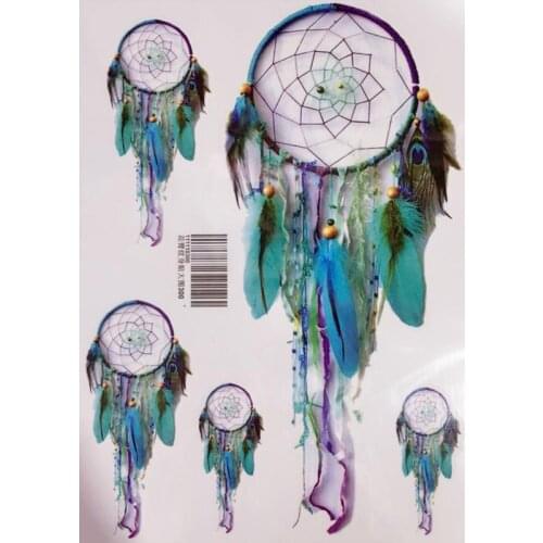Waterproof Temporary Tattoo Sticker large size 3D dream catcher dreamcatcher tatto stickers flash tatoo fake tattoos for women