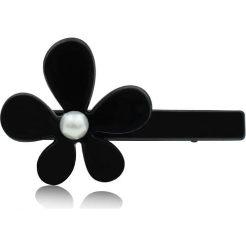 Hairpin - Flower Hair Barrette - Pearl Hair Clip - Acrylic Hair Accessory Jewelry - Hair Ornament for Women Braids Tiara Prom