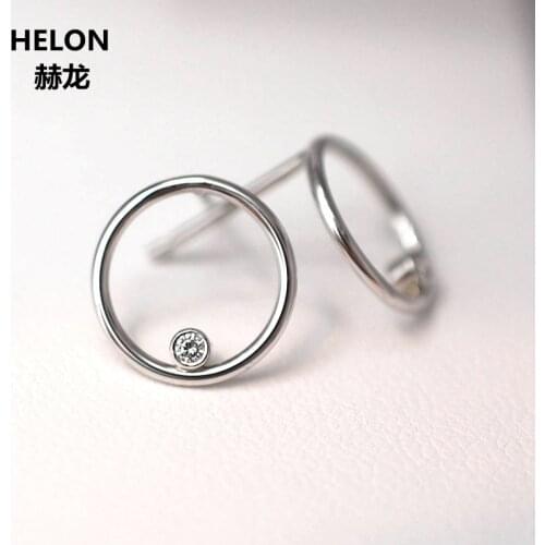 0.04ct SI2/H Full Cut Natural Diamonds Stud Earrings Solid 14k White Gold Engagement Women Earrings Yellow Rose Gold