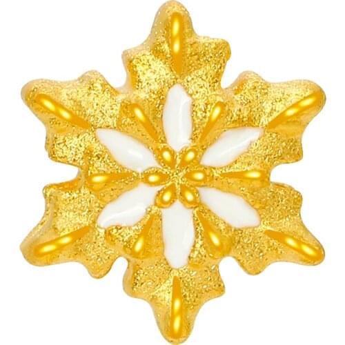 Pure 24K Yellow Gold Bracelet Women 999 Gold SnowFlower Bracelet