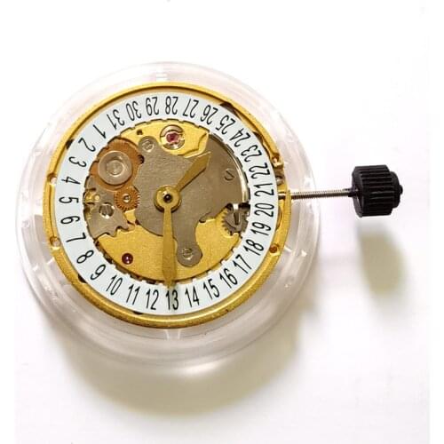 Gold 3 Hands Watch Movement Single Calendar Automatic Mechanical Movement Repair Replacement For 2824 Movement Date at 6 O'clock
