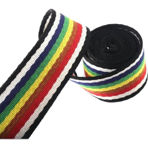 1.5inch Rainbow Webbing Fabric Belt Canvas Webbing Purse Straps Key Fobs Strap Webbing Bag Strap
