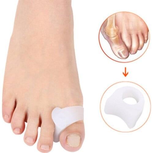 1 Pair=2 Pc Silica Gel Toe Protector Foot Finger Gel Toes Separator Straightener Bunion Hallux Valgus Relief Foot Care Tool
