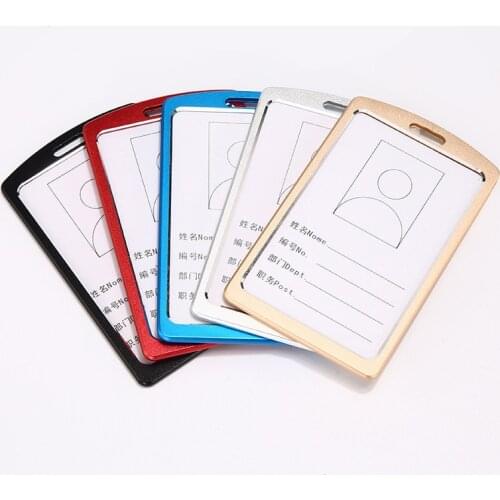 1PC Aluminum Alloy Work Card Holder Business Badge Holder Office Staff Employees Card Sleeve Bus ID Card Case Desk Organizer