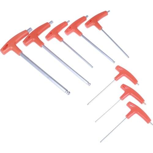 1pc 2.0mm-10mm Metric T Shape Handle Allen Wrench Ball End Hex Key Long Arm