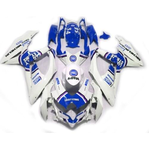100% Fit Fairings for SUZUKI GSXR600 GSXR750 2008 2009 2010 Blue White Injection Fairing kit GSXR 600 750 k8 k9 k10 PL436