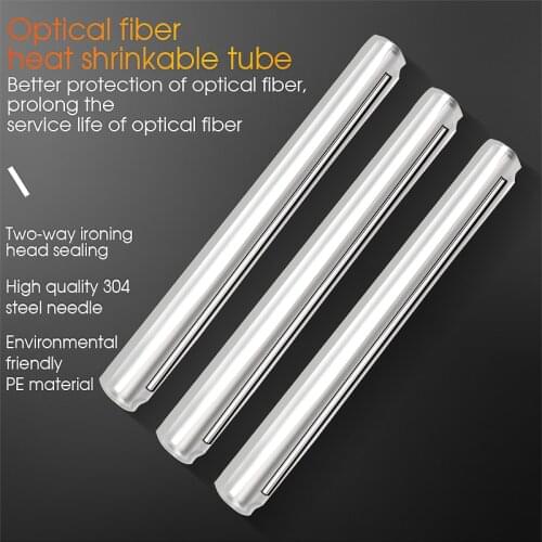 1000Pcs Fiber Optic Heat-Shrinkable Sleeve Single Steel Needle 60MM FTTH Fiber Optic Fusion Splice Protection Tube
