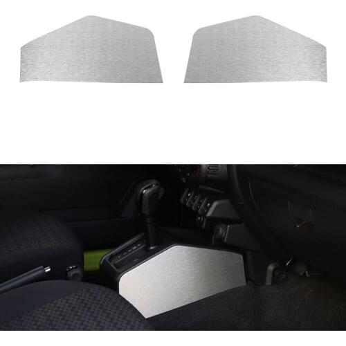 2Pcs Car Gear Shift Panel Side Decoration Cover Stickers Styling For Suzuki Jimny 2019+ Aluminum Alloy Auto Moldings