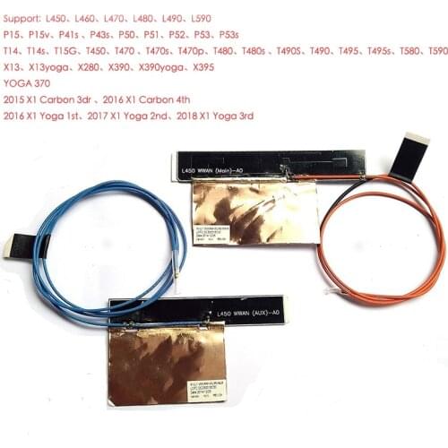 2pcs/lot JINYUSHI For ThinkPad T14 P43s X13 X395 L490 L590 X1C 2015 2016 WWAN L850-GL module Red&Blue LTE antenna