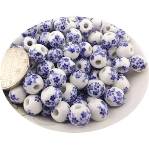 50 pcs Ceramic Beads 8 &10 &12 mm Beads For Jewelry Making DIY Bracelet & Necklace