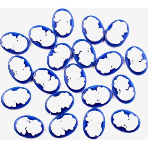 50Pcs Dark Blue Girl Resin Decoration Crafts Beads Frame Flatback Cabochon Scrapbook DIY Embellishments Accessories