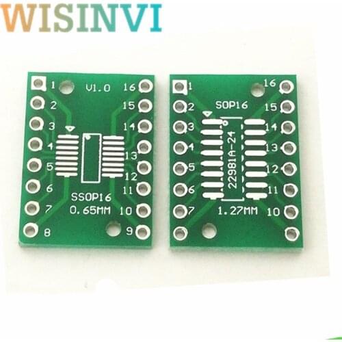 50 PCS TSSOP16 SSOP16 SOP16 to DIP16 Transfer Board DIP Pin Board Pitch Adapter PCB