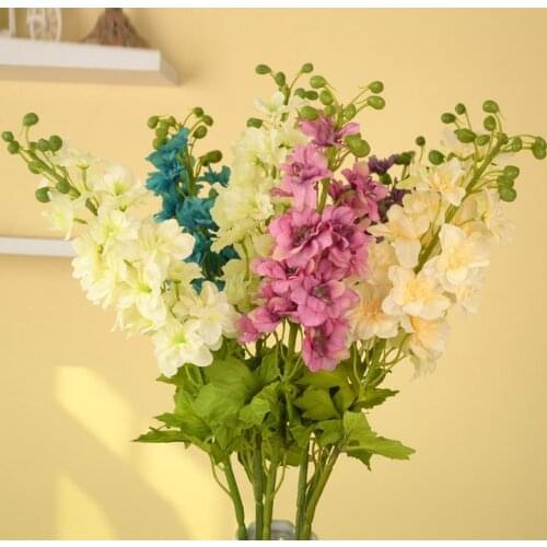 77cm Door Lintel Flower Silk Larkspur Flower Floor Mounted Fake Delphinium Ajacis Artificial Poisonweed Wedding Decorative